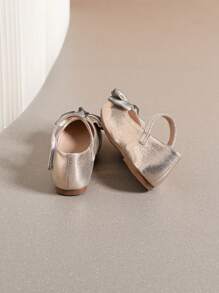 Fete Argintiu Bowknot Casual Fund moale Pantofi plat confortabili - Aur - Vizualizare 4