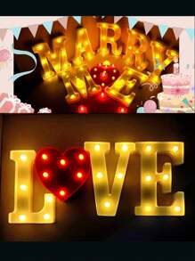 Một Led Biểu tượng Hình dạng Ánh sáng , 26 Tiếng Anh Lá thư , 10 Số Hình dạng Có màu sắc , Pin Kiểu - Màu be - Xem 3