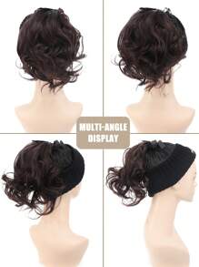 1 Pc Children's Wig Bandage Ponytail Wig 8 Inch Fluffy Short Curly Bandage Style Synthetic Heat-Resistant Fiber Wig Children's Baby Wig Suitable For Daily Wear