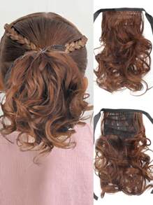 1 Pc Children's Wig Bandage Ponytail Wig 8 Inch Fluffy Short Curly Bandage Style Synthetic Heat-Resistant Fiber Wig Children's Baby Wig Suitable For Daily Wear