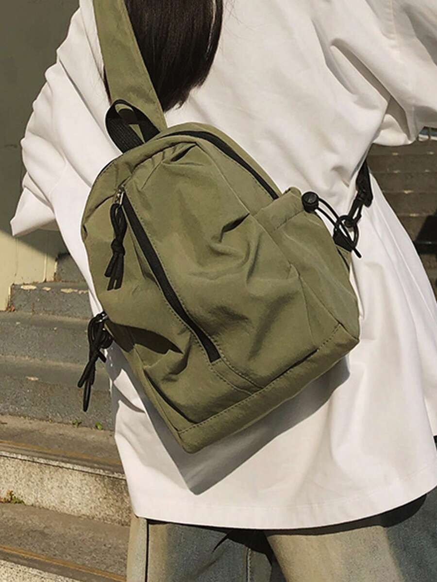 Couples Casual Large Capacity Solid Color Fashion Shoulder Bag, Sling Bag, Multi-Pocket Crossbody Bag - Multicolor - View 1