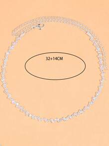 Un elegante collar de joyería de plata, adecuado para que las damas lo usen todos los días en verano. - Plateado - Ver 4