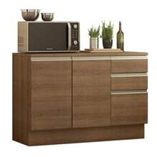 Gabinete Bajo Cocina Madesa Glamy De 120cm Con Ensimera 2 Puertas Color Rústico - Marrón - Ver 2
