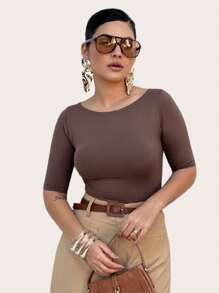 Kit 2 Blusa Gola Canoa Suplex Trabalho Slim Fit Fitness Casual