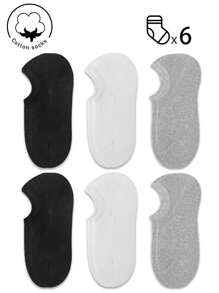 1/3/6/9 đôi tất cotton nữ, tất tàng hình, tất cổ ngắn, tất màu xám/đen/trắng, tất dễ thương, tất cho bé gái, phù hợp cho mọi mùa, thiết kế lưới thoáng khí, thấm hút mồ hôi, mềm mại và mịn màng, phù hợp cho kỳ nghỉ, thể thao, thường ngày, công sở và sinh hoạt hàng ngày, phối màu ngẫu nhiên. - Nhiều màu - Xem 8