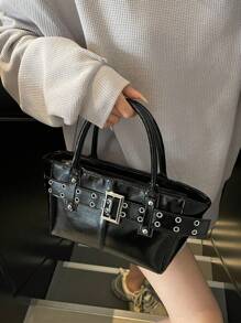 Oversized Motorcycle Waist Bag Tote Handbag For Women, Large Capacity, Fashion, Commuter Shoulder Handbag