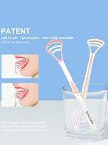Fawnmum Fawnmum Tongue Scraper, Flexibility Tongue Scrubber For Bad Breath,For Oral Care & Hygiene, Pink