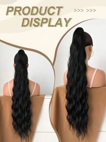 32 Inch Black Claw Ponytail Hair Extensions, Soft Natural Wavy Synthetic Wig For Women - Black - View 8