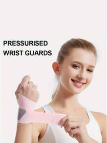 1 Tiger Mouth Design Sports Wrist Guard, Seamless Knitting, Ultra-Thin 0.08cm, Double-Layer Compression, Breathable Spandex Wrist Guard, Zipper Closure, Hand Washable - Black/Gray/Pink - Multicolor - View 2
