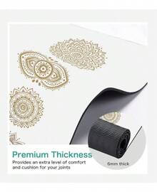 Non Slip Yoga Mat TPE Workout Mat For Men Women, Thick Workout Mat With Carrying Strap, Fitness Mats For Exercise, Yoga, Fitness, Pilates, Floor Workouts (72" X 24" X 6mm)