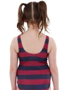 Harry Potter Swimsuit | Hogwarts Girls' One Piece Swimming Costume | Kids' Swimwear - Burgundy - View 3