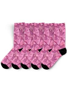 1 par de calcetines tipo tripulación para mujeres, calcetines largos, calcetines blancos, calcetines negros, calcetines de mujer, calcetines lindos, calcetines de niña, calcetines cortos, que absorben la humedad y el sudor, son suaves, transpirables, que eliminan la humedad, dulces y lindos. Se pueden usar en el hogar, la oficina, el ocio y todas las estaciones. Los colores son aleatorios