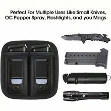 Outdoor Tactical 9MM Single/Double Magazine Pouch, Waterproof Mag Holder, Quick Release Concealed Holster