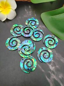 4pcs Double Side Abalone Shell Polynesia Charms For Jewelry DIY Making, Tropical Beach Island Jewelry - Multicolor - View 11