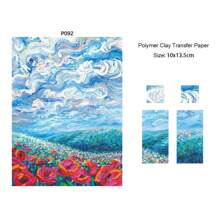 Van Gogh Monet Serie Zacht Aardewerk Speciaal Aquarel Transferpapier DIY Oorbellen Sieraden Kleuren Stickers Polymeer Klei Gereedschap