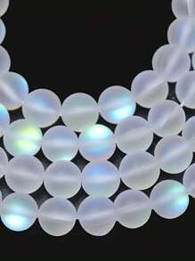 Sparkling Moonlight Glass Beads - Luminous Matte Finish, Round Shape For DIY Jewelry - Perfect 8mm, 10mm Sizes, Ideal For Necklace & Bracelet Making