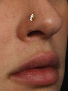 1PC 925 Sterling Silver Butterfly L-Shape Nose Rings Opal Cubic Zirconia Nose Studs Rings For Women Nose Piercing Jewelry Body Piercing Jewelry - Single - View 2