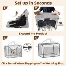 Extra Large Cat Carrier For 2 Cats, Portable Soft Sided Large  For Traveling, Indoor And Outdoor Uses, 24"*16"*16"