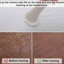 SUNFANS 1pc Round Wood Grain Table Cover Vinyl Fitted Tablecloth With Elastic Edge, Waterproof And Oil-Proof Plastic Tablecloth, Flannel Backed Suitable For Dinner, Outdoor, Picnic - Multicolor - View 5