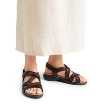 Women Flats Sandals Comfortable Open Toe Walking Sandals With Multiple Adjustable Straps Summer Casual Dress Comfortable Shoes - 棕色 - 查看 5