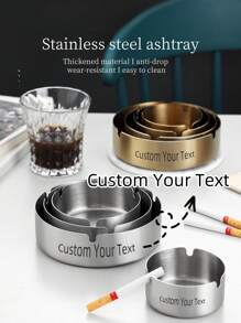 Set da 6 posacenere personalizzati in acciaio inox, incisi su misura per regali aziendali, ed eventi - con il nome della tua azienda, perfetti per matrimoni, feste al bar, caffetterie