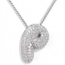 1入鑲嵌泡泡字母金鍍吊墜項鍊,26個字母供男女日常佩戴