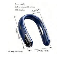 [3rd Gen Neck Hanging Fan] 100-Speed Vortex Airflow Hands-Free Cooler - Ultra-Light USB-C Rechargeable Bladeless Fan For Gym/Travel/Office, Noiseless 3D Cooling & Ergonomic Fit