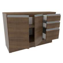 Gabinete Bajo Cocina Madesa Glamy De 120cm Con Ensimera 2 Puertas Color Rústico - Marrón - Ver 5