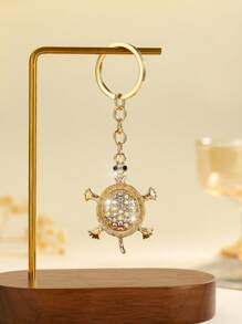 1 Stück und luxuriöser Schlüsselanhänger in Schildkrötenform, süßer europäischer und amerikanischer Stil, bunter Strass-Schmuck, schöner Schlüsselanhänger und Taschendeko für Damen