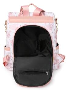 New Chinese-Style Butterfly Printed Sweet Backpack For Women, National Fashion , Stylish College Students' Backpack, Simple Outdoor Anti-Theft Waterproof Travel Vacation Commuting Office Multi-Purpose Multi-Functional Bag., Perfectly Matching With Backpack Accessories, Back To School Essentials, Bag For School College, Preppy Backpack For School