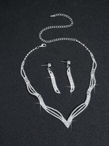 Supra Diamanto Elegant Glamorous Sexy CZ Crystal Necklace 3 In 1 - Multicolor - View 4