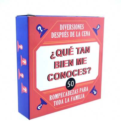 Juego de preguntas "¿Cuánto me conoces?" de diversión después de la cena para familiares y amigos - Mejora las emociones, promueve la armonía y anima el ambiente. Tamaño 8,3 cm x 8,3 cm x 2 cm. Juego de cartas para regalo de Halloween, Navidad, fiestas, Pascua, cumpleaños, juegos al aire libre, juegos para adultos, fiestas, regalos, artículos para fiestas de Pascua