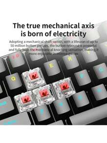 Clavier mécanique filaire K68 avec 10 types d'éclairage coloré, compatible pour le jeu et le bureau avec les systèmes Microsoft Windows et Apple iOS