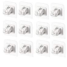 HEE RAK 4pcs No-Drill Stick On Window Curtain Rod Clamps, Multipurpose Home Hanging Clips Extensible Brackets Gifts Birthday Graduation