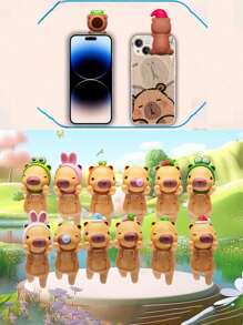 1pc High Quality Capybara Doll Decoration, Cute Blind Box Statue, Suitable For Mobile Phone, Car, Home Decoration, Great Gift