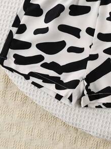 Baby Boy Cute Cow Print Shirt + Cow Print Shorts Set, Summer