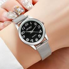 2pcs Luxury Gold Set Women's Watch Ladies Bracelet Stainless Steel LOVE Bracelet Gifts For Women - Silver - View 4