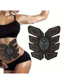 USB Charge Ems Muscle Stimulator Abs Training Exercise Equipment For Men And Women, Abdominal Muscle Trainer And Massager - Black - View 3