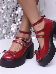 High Heel Mary Jane Flats With Bowknot, Summer New Arrival