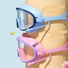 Children's Swimming Goggles, Large Frame Waterproof And Anti-Fog Swimming Goggles, Suitable For Boys And Girls Ages 3-14