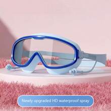 Children's Swimming Goggles, Large Frame Waterproof And Anti-Fog Swimming Goggles, Suitable For Boys And Girls Ages 3-14