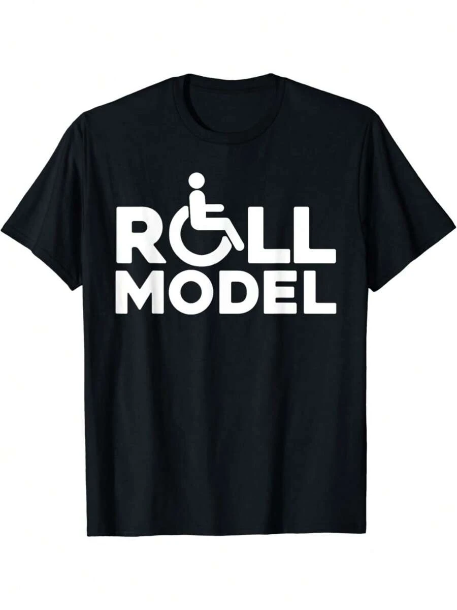 For Men Women Funny Art Physical Disability T-Shirt Wheelchair Bound - 黑色 - 查看 1