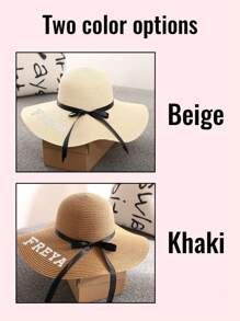 1pc Personalized Adjustable Beach Hats, Bridesmaid Hats, Custom Name Bachelorette Hats - Style a - View 2