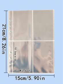 1pack Clear Loose-Leaf File Pocket, Simple Multi-Purpose Document Organizer For Photo, Card Storage Back To School,Back To School,School Supplies - Clear - View 1