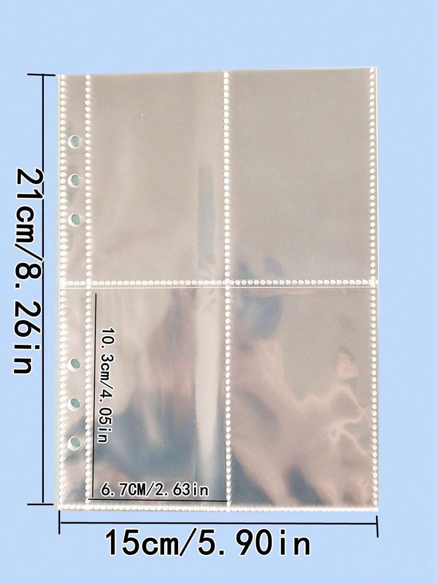 1pack Clear Loose-Leaf File Pocket, Simple Multi-Purpose Document Organizer For Photo, Card Storage Back To School,Back To School,School Supplies - Clear - View 1