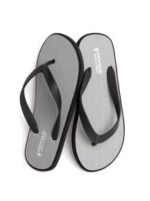 Plus Size Men & Women Fashion Casual Soft & Comfortable Flip Flops, Suitable For Outdoor, Beach, Vacation, Bathroom And Street Wear, Spring/Summer - Grey - View 3