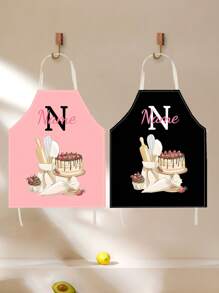 1pc Personalized Name Customized Baking Apron, Cupcake Baking Hobby Apron, Mother's Day Or Mother/Grandmother's Birthday Gift,Durable,Breathable,Lightweight,Washable,Funny,Cute,Love,Soft,Comfortable,Elegant,Simple,Custom,Personalized,Unique