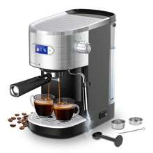 Havato Espresso Machine 20 Bar, Professional Espresso Maker With Milk Frothing Steam Wand, Compact Coffee Machine With 45oz Removable Water Tank For Cappuccino, Latte, Gift, Black
