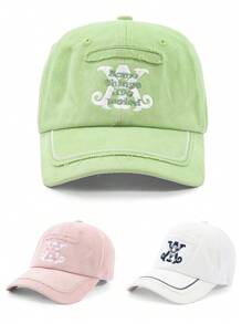 1pc Women's Baseball Cap, Fashion Casual Embroidery Versatile Baseball Cap, Sun Protection For Outdoor, Spring & Summer - Baseball Cap - View 1