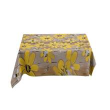 1 pièce Nappe de table polyester avec motif vibrant d'abeille jaune et de rayon de miel pour le printemps et l'été - sans pli, belle couverture de table florale parfaite pour la maison, la cuisine, la salle à manger, la décoration de pique-nique